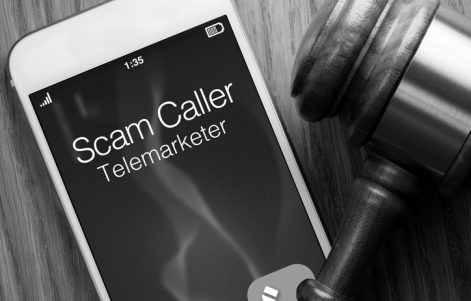 Spam Caller Calling Phone with Gavel